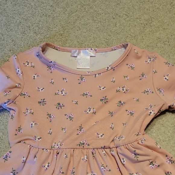 Emma And Elsa Pink Floral Dress WITH Pockets SIZE 4T - Picture 3 of 5
